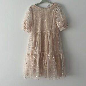 Cute Zara gold mesh girls dress